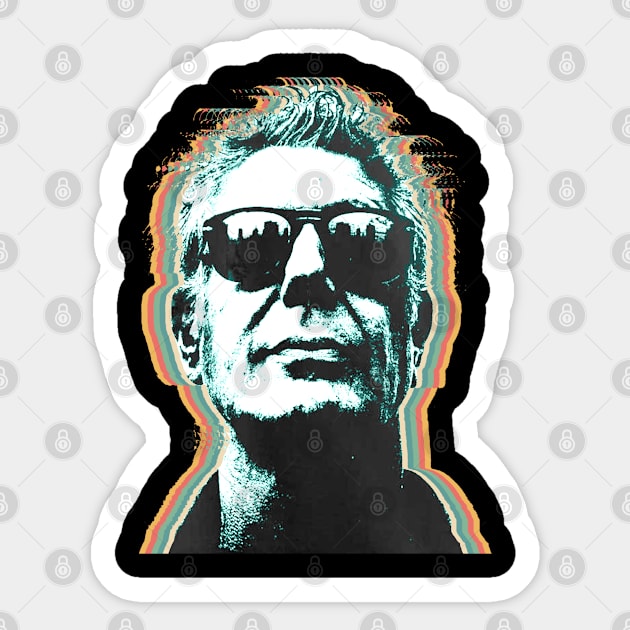 Retro Anthony Bourdain Sticker by RAINYDROP